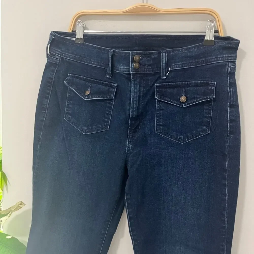 Gap '70s Flare High Rise Blue Jeans Size 16